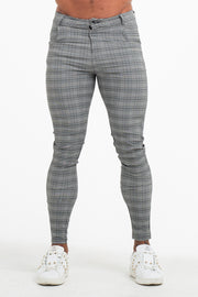 Grey Check Stretch Trouser